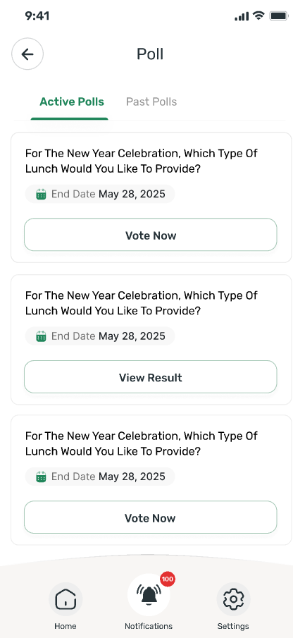 Active polls in the resident app